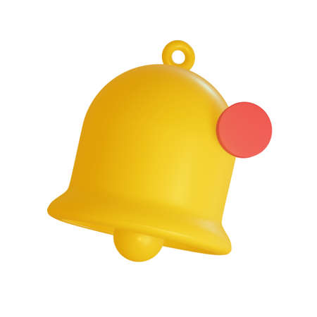 A simple yellow call notification, isolated on a white background. 3d rendering