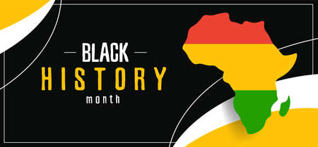 Banner Black history month with a map of Africa. Abstract poster with a flag symbol.のイラスト素材