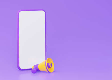 A mockup of a mobile phone with a loudspeaker. 3d renderingの写真素材