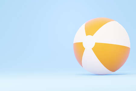 One beach ball with an empty space for text. 3D rendering