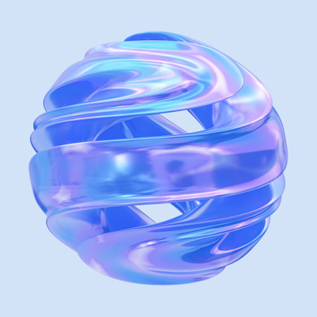 Futuristic liquid 3d sphere. Dispersion glass material. 3d rendering illustration.の写真素材