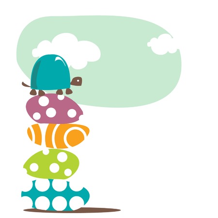 background with turtle on rocksのイラスト素材