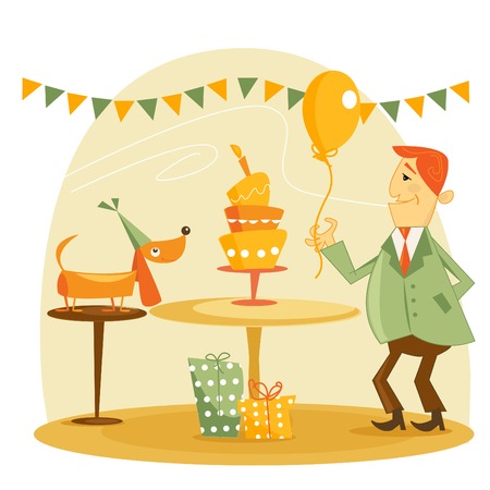 Birthday party illustrationのイラスト素材