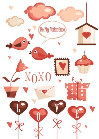 Valentines day graphic elements illustrationのイラスト素材