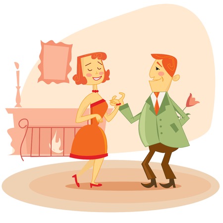 Couple dating のイラスト素材