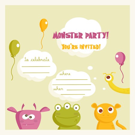 Monster party invitation, with place for your textのイラスト素材