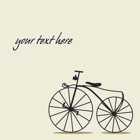 Simple background with a bicycle with place for your textのイラスト素材