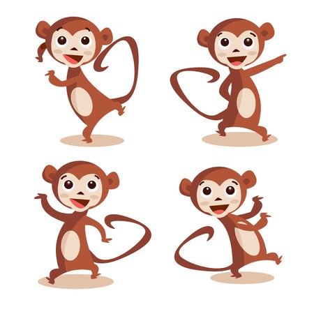 Cute dancing monkey のイラスト素材