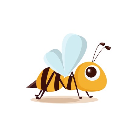 Illustration of isolated cartoon bee on white background のイラスト素材