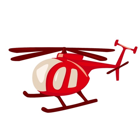 Cartoon style red helicopter の写真素材