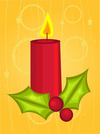 Christmas candle cartoonのイラスト素材