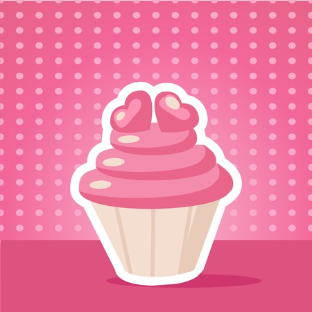 Vintage cupcake background vector illustrationのイラスト素材