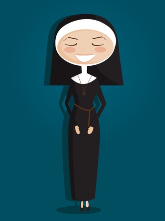 Retro cartoon nunのイラスト素材