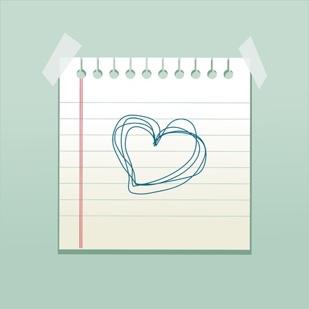 valentines note vectorのイラスト素材
