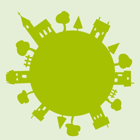 Green earth isolated  illustrationのイラスト素材