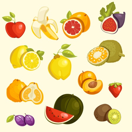 Fruits Set  Vector Illustration.のイラスト素材