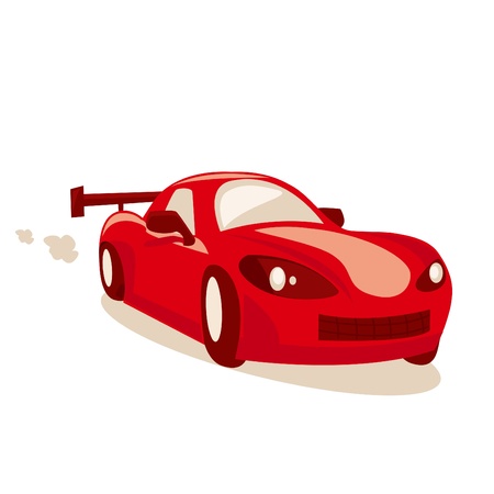 Cartoon race car, vector illustrationのイラスト素材