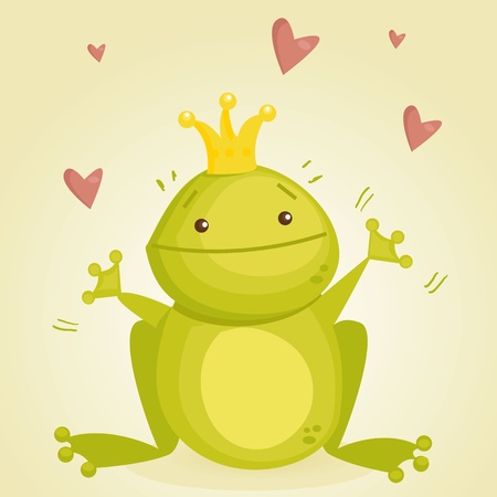 Cute cartoon frog princeのイラスト素材