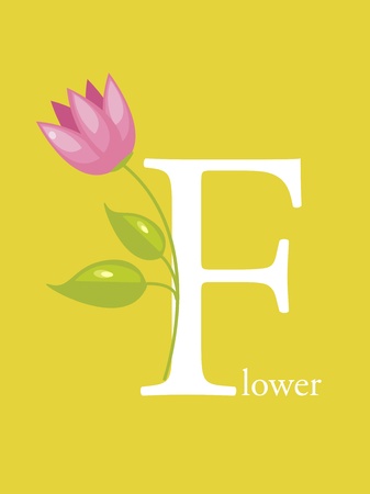 Colorful abc, letter F, illustrationのイラスト素材