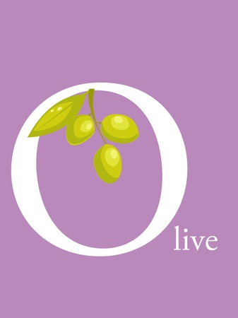 Colorful abc, letter O, illustrationのイラスト素材