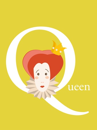 Colorful abc, letter Q, illustrationのイラスト素材