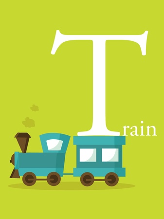 Colorful abc, letter T illustrationのイラスト素材