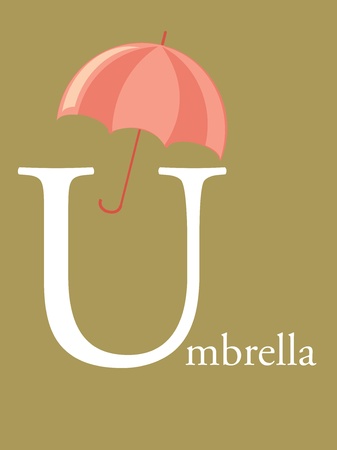 Colorful abc, letter U illustrationのイラスト素材