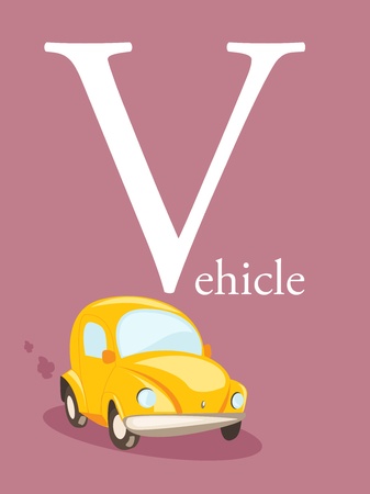 Colorful abc, letter V illustrationのイラスト素材