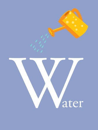 Colorful abc, letter W illustrationのイラスト素材