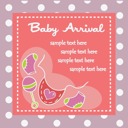 Baby arrival for girls, illustrationのイラスト素材