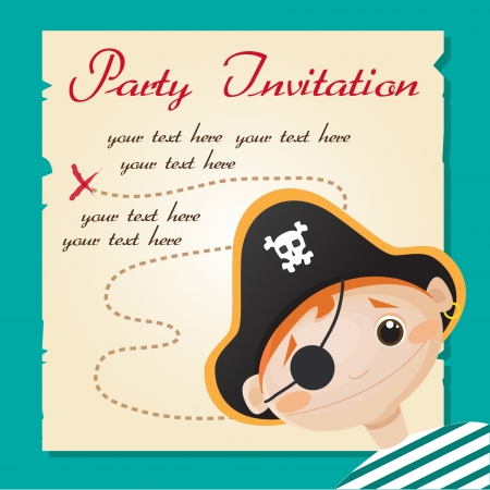 Pirate party invitation, vector illustrationのイラスト素材