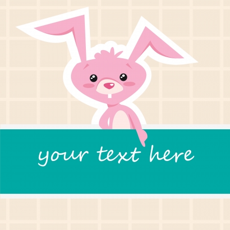 Cartoon bunny cardのイラスト素材