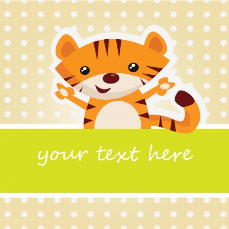 Cartoon tiger cardのイラスト素材