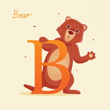 Animal alphabet with bearのイラスト素材