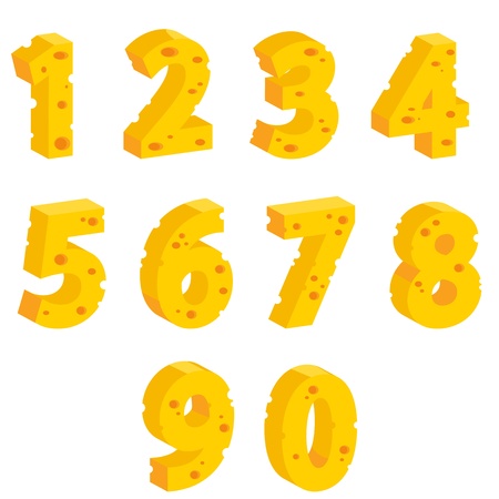 Cheese  decorative numbersのイラスト素材