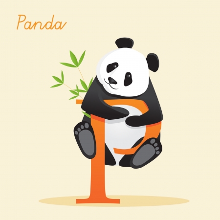 Animal alphabet with panda illustrationのイラスト素材