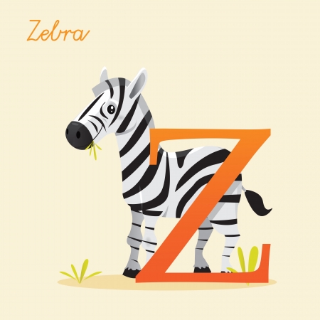 Animal alphabet with zebra illustrationのイラスト素材