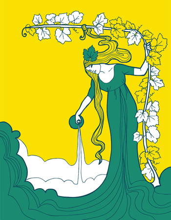 Beautiful background for white wine label, vector illustrationのイラスト素材