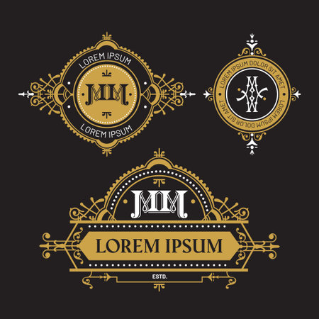 Victorian style emblem logo, vector illustrationのイラスト素材