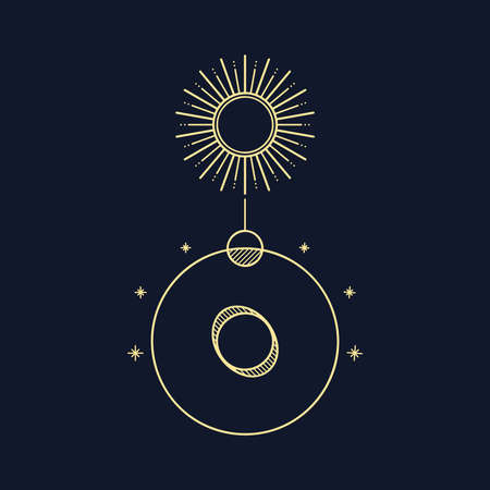 Abstract constellation, line art vector illustrationのイラスト素材