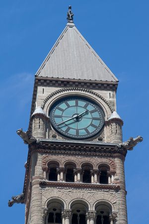 Toronto Old City Hall  Clock from Bay and Queen Corner