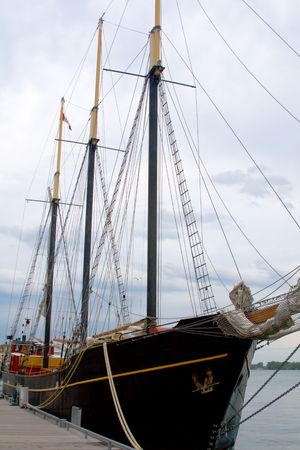 Old ship in a Toronto Harborの写真素材