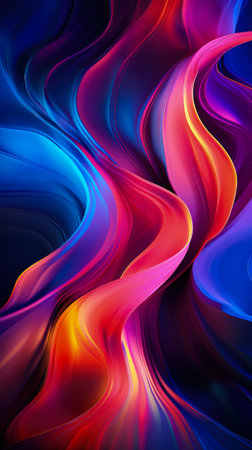 abstract colorful background with smooth lines in blue, red and purple colorsの素材
