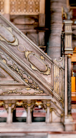 Detail of the interior of the mosque in Istanbul, Turkey.の写真素材