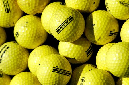 Bunch of practice golf ballsの写真素材
