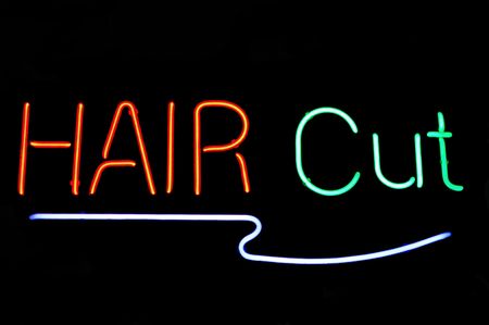 Hair Cut neon signの写真素材