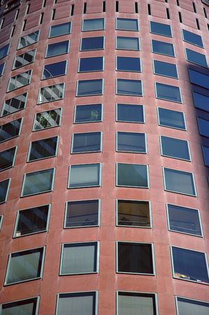 Closeup of the windows on a skyscaperの写真素材