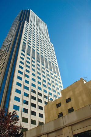 Skyscraper set against the blue sky