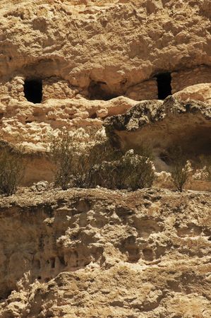 Ancient Native American storage rooms at Montezuma's Castle National Monument, Camp Verde, Arizonaのeditorial素材