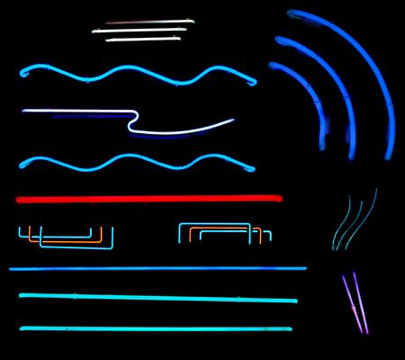 Line and bars from neon signs for design elements